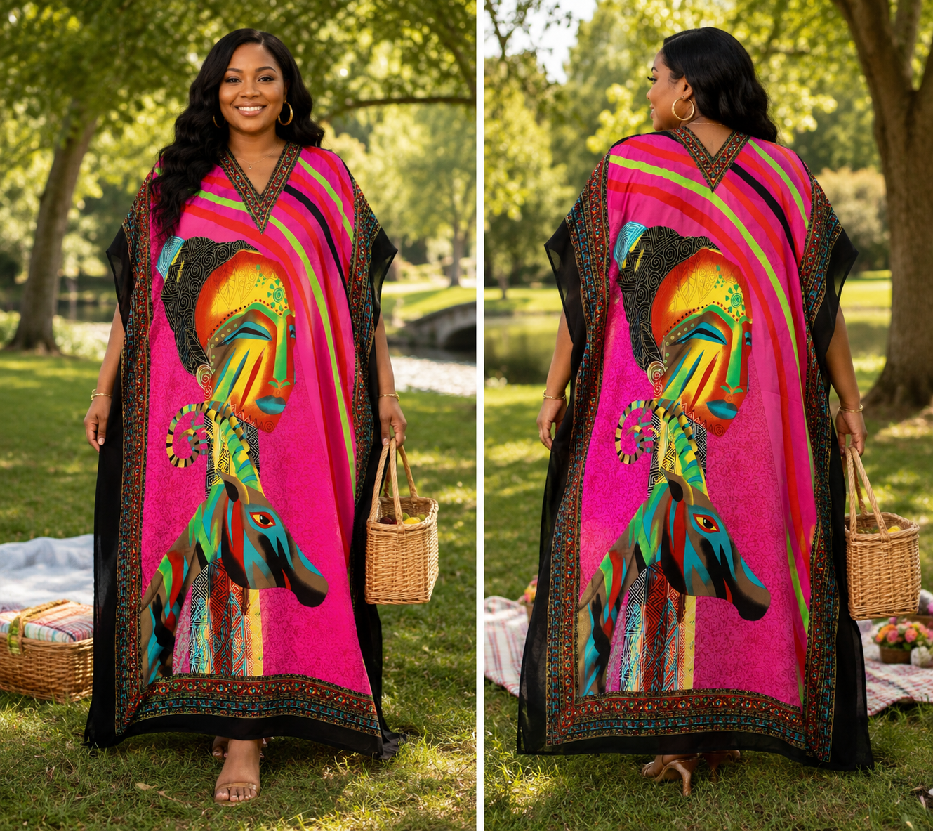 Safari Chic Luxe MOOMOO | Plus Size Caftan Dress