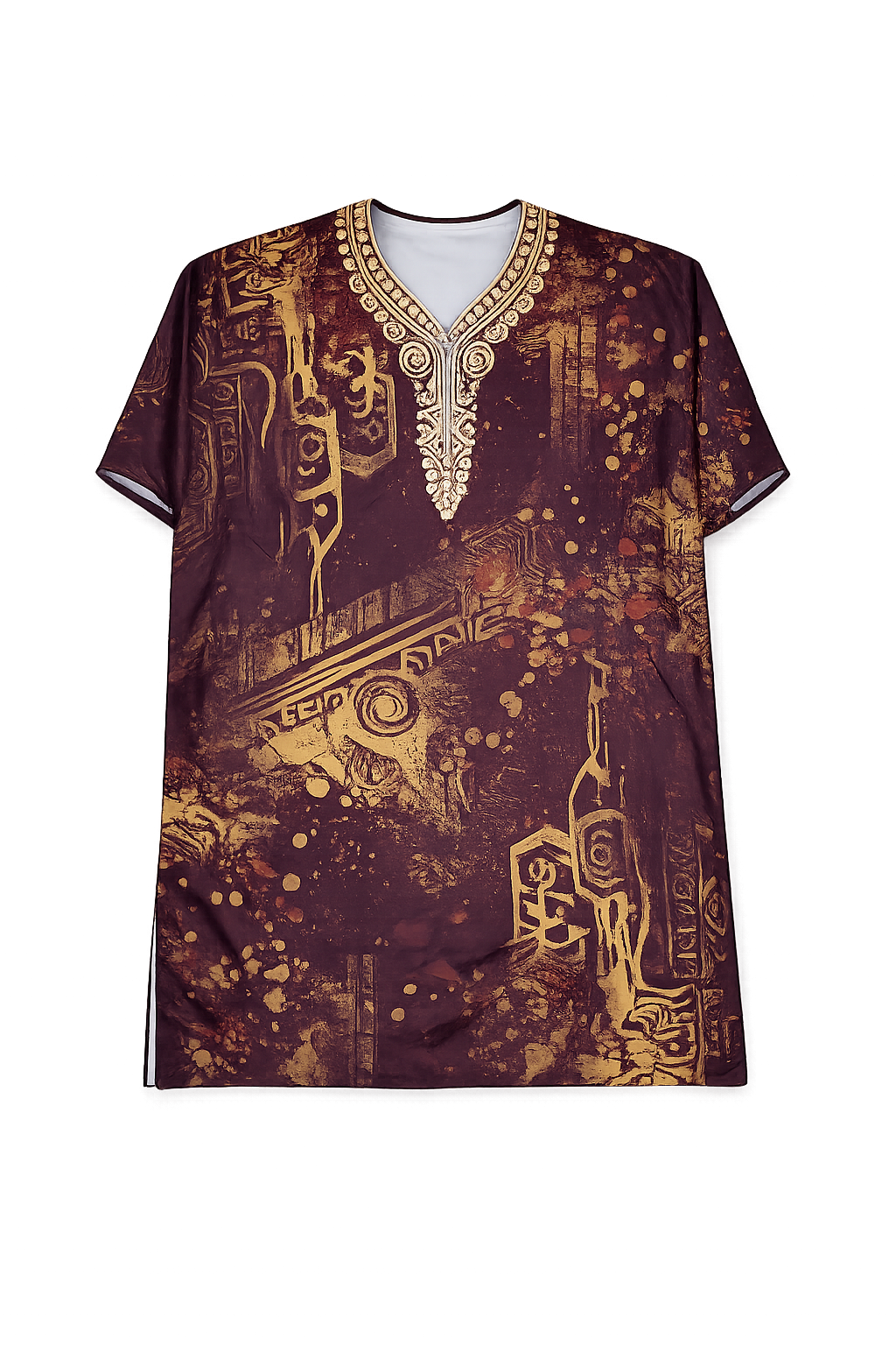 Royal Earth Tribal Print MOOMOO | Lightweight Caftan Lounge Dress