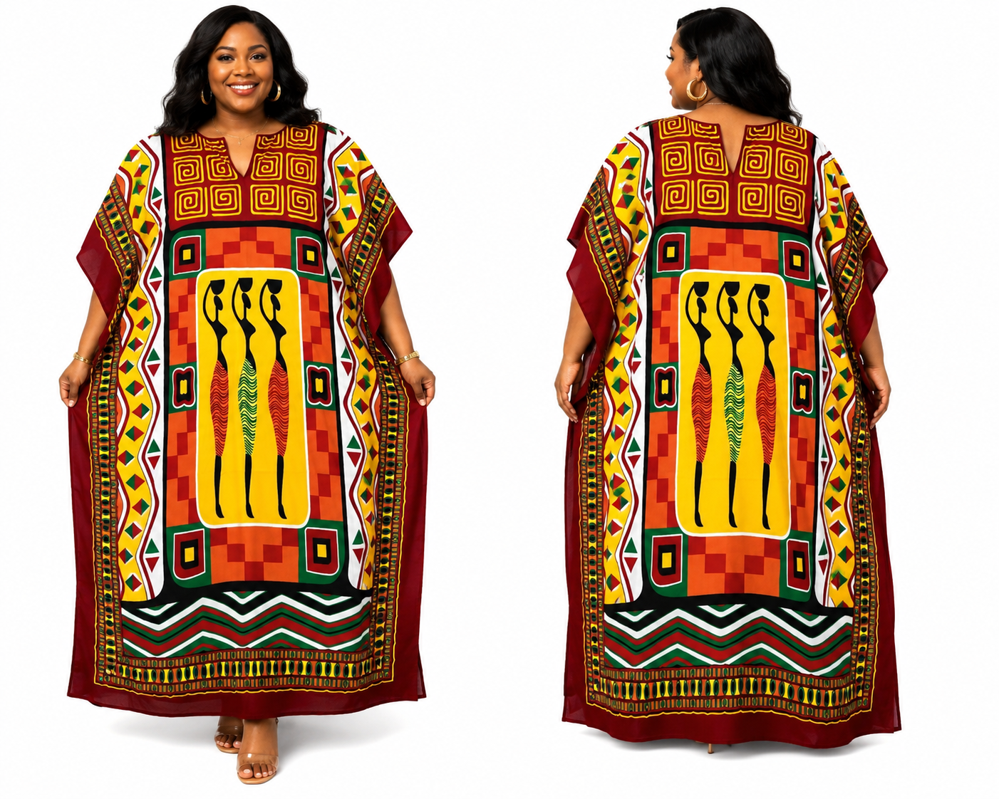 African Heritage Harmony MOOMOO | Plus Size Caftan Dress