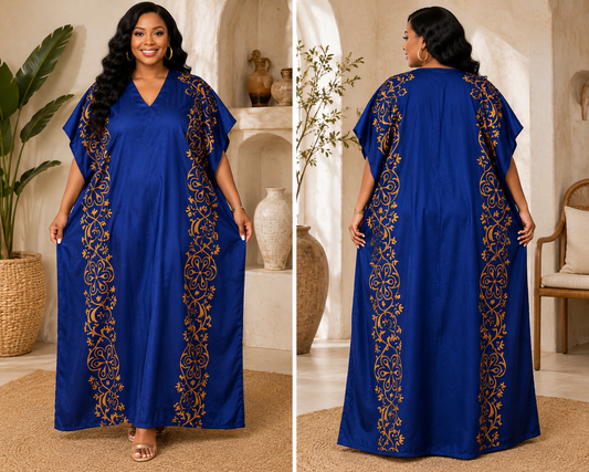 Royal Sapphire Luxe MOOMOO | Plus Size Caftan Dress