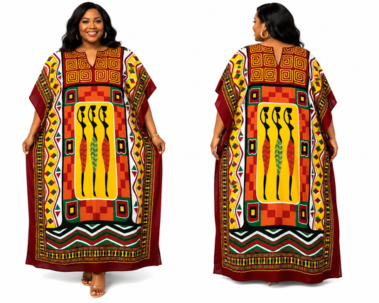 African Heritage Harmony MOOMOO | Plus Size Caftan Dress
