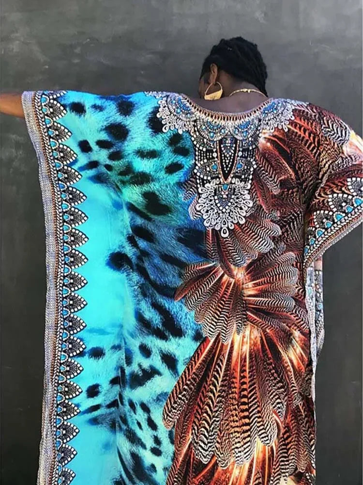 Caftan for Women Plus Size Beach Dress  Robe De Plage Beach Pareo Kaftans Tunic Sarong Swimsuit Cover Up Beachwear Maxi Dress